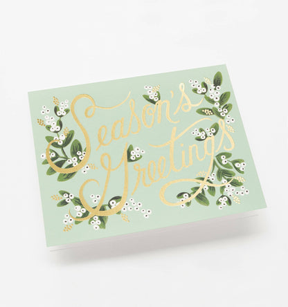 Mistletoe Season's Greetings Card - Lake Oswego Flowers