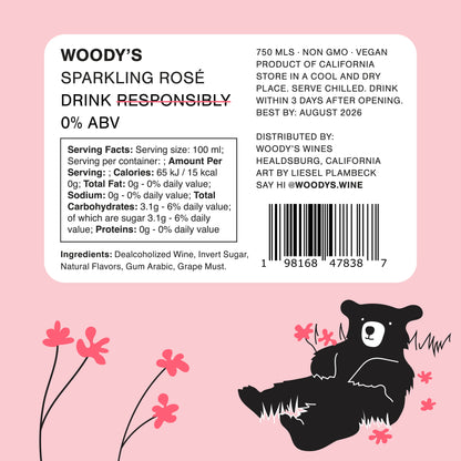 Woody's Non-Alcoholic Sparkling Rosé - Lake Oswego Flowers