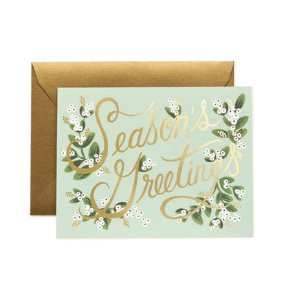 Mistletoe Season's Greetings Card - Lake Oswego Flowers