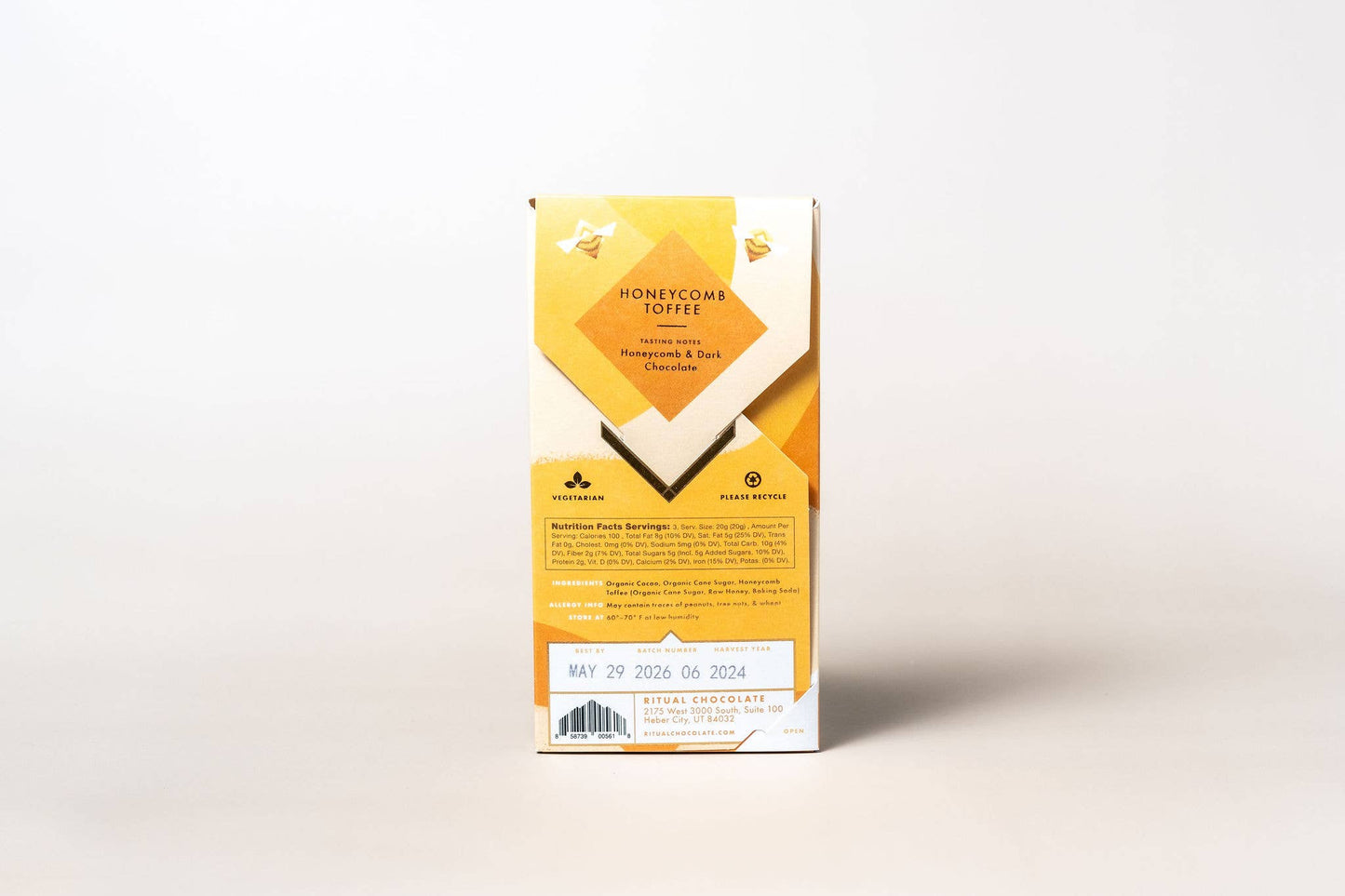 Honeycomb Toffee Dark Chocolate Bar 75% Cacao - Lake Oswego Flowers