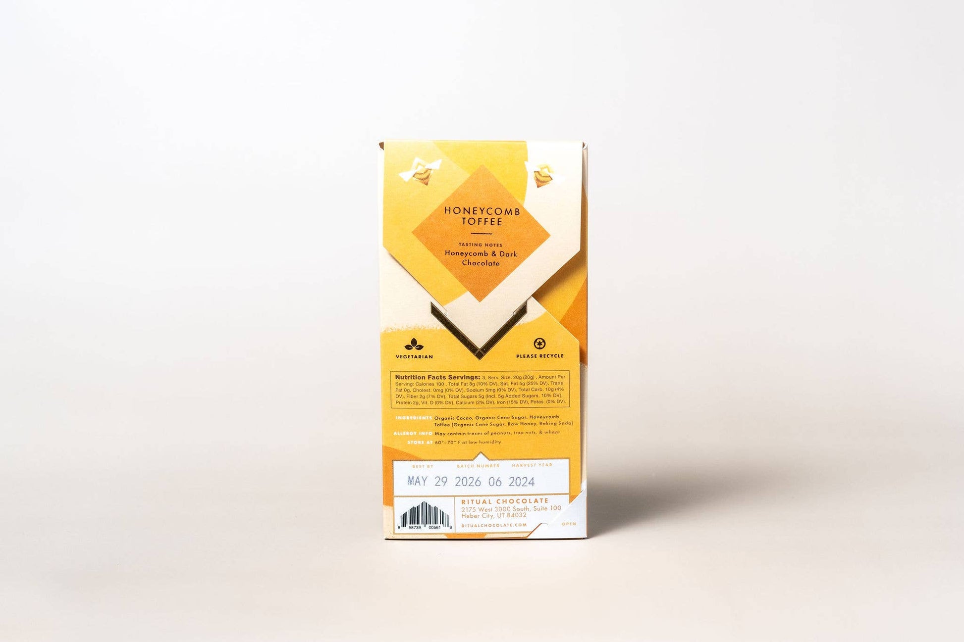 Honeycomb Toffee Dark Chocolate Bar 75% Cacao - Lake Oswego Flowers