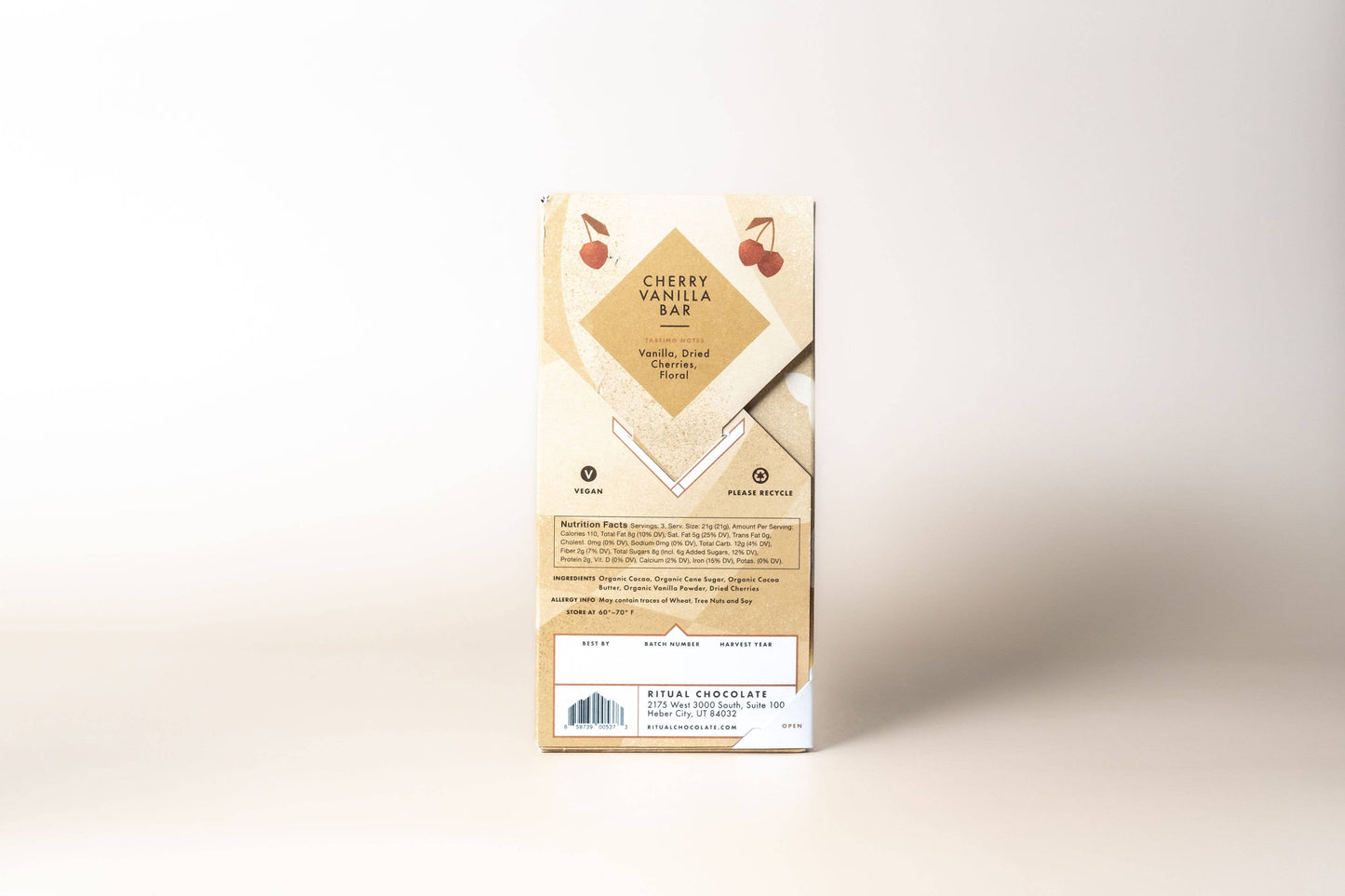 Cherry Vanilla Dark Chocolate Bar 70% Cacao - Lake Oswego Flowers